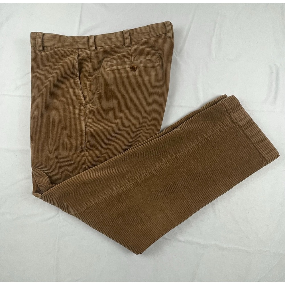 Brooks Brothers Clark Fit Corduroy Pants Mens 38x30 Brown Straight Leg Stretch